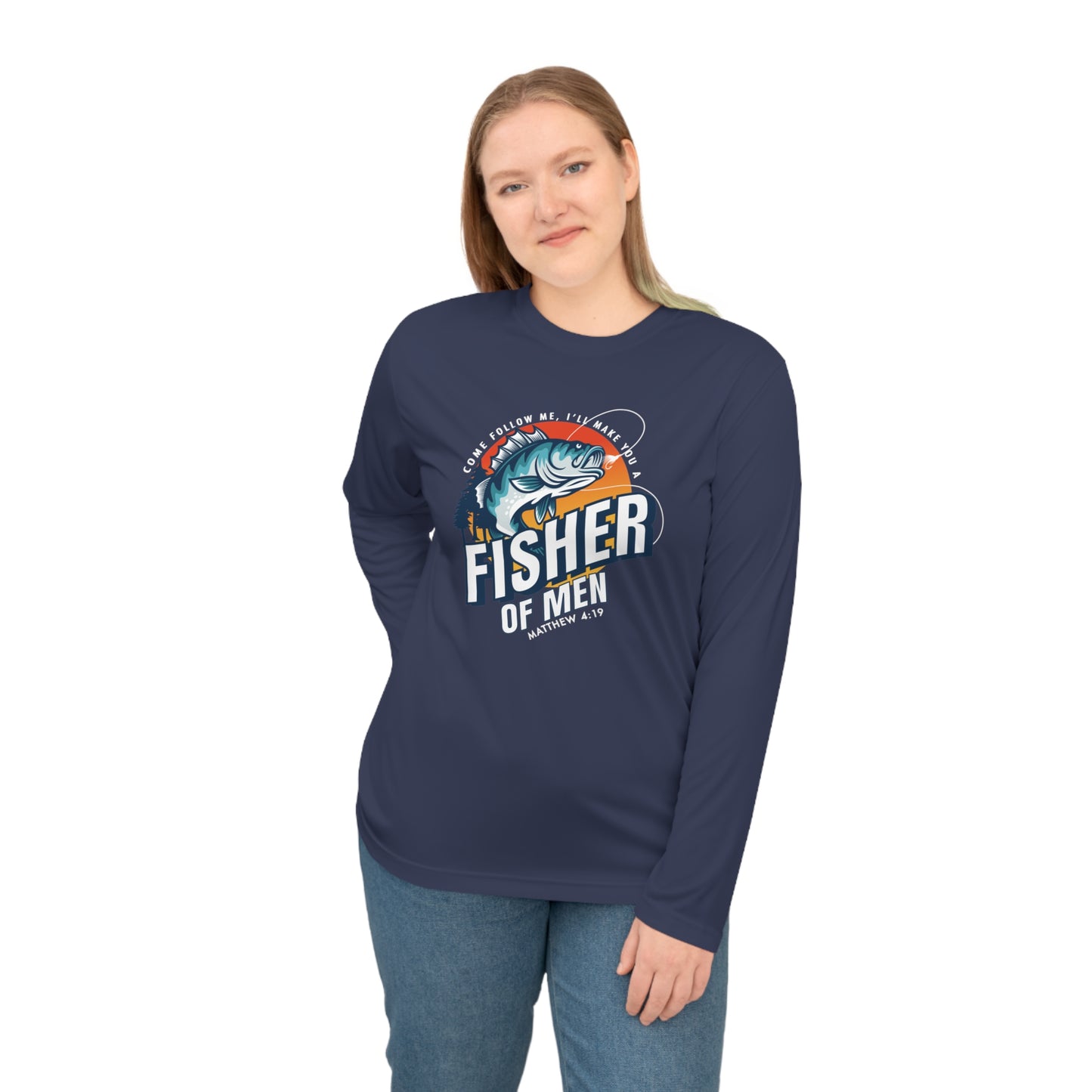 FISHER OF MEN Long Sleeve Shirt, Fishing Gift, Outdoor Apparel, Unisex Performance Tee, Angler Shirt, Gift for Dad, Fishing Enthusiast