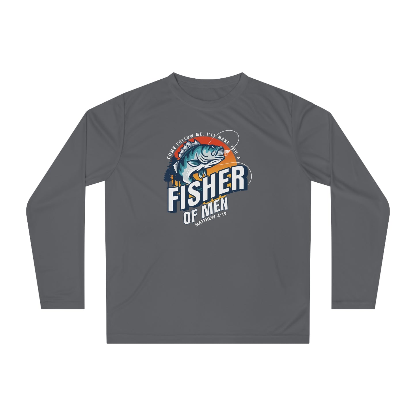 FISHER OF MEN Long Sleeve Shirt, Fishing Gift, Outdoor Apparel, Unisex Performance Tee, Angler Shirt, Gift for Dad, Fishing Enthusiast