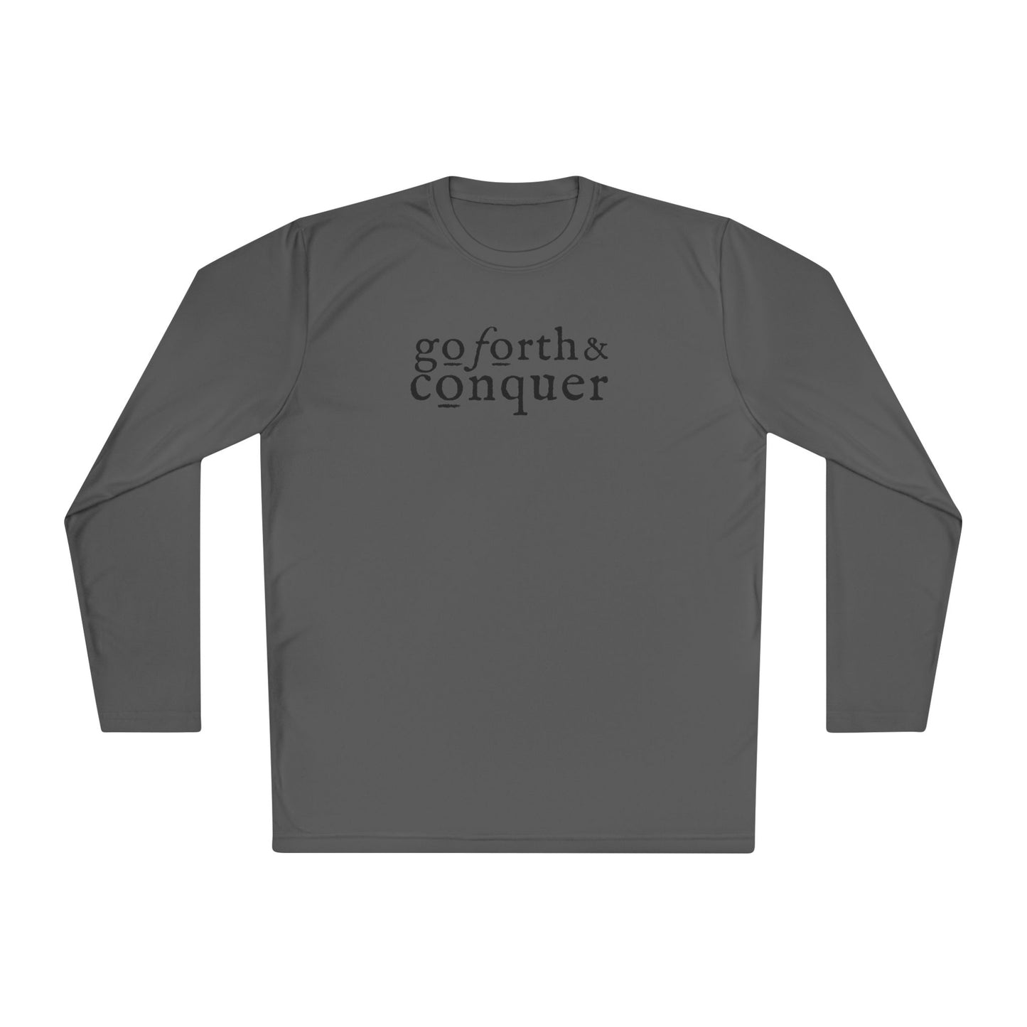 GO FORTH AND CONQUER HORIZ STACKED Unisex Moisture-wicking Lightweight Long Sleeve Tee