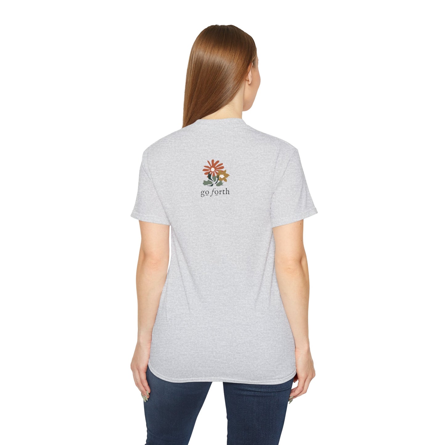 GRATEFUL BLESSED Floral Gratitude Tee, Inspirational Cotton Shirt for Everyday Wear, Grateful, Blessed, Gift Idea for Friends, Spring Fashion