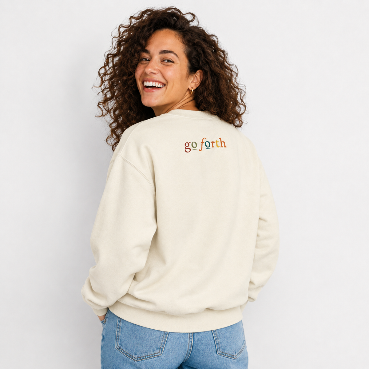 FAITH OVER FEAR COLORFUL CREWNECK SWEATSHIRT
