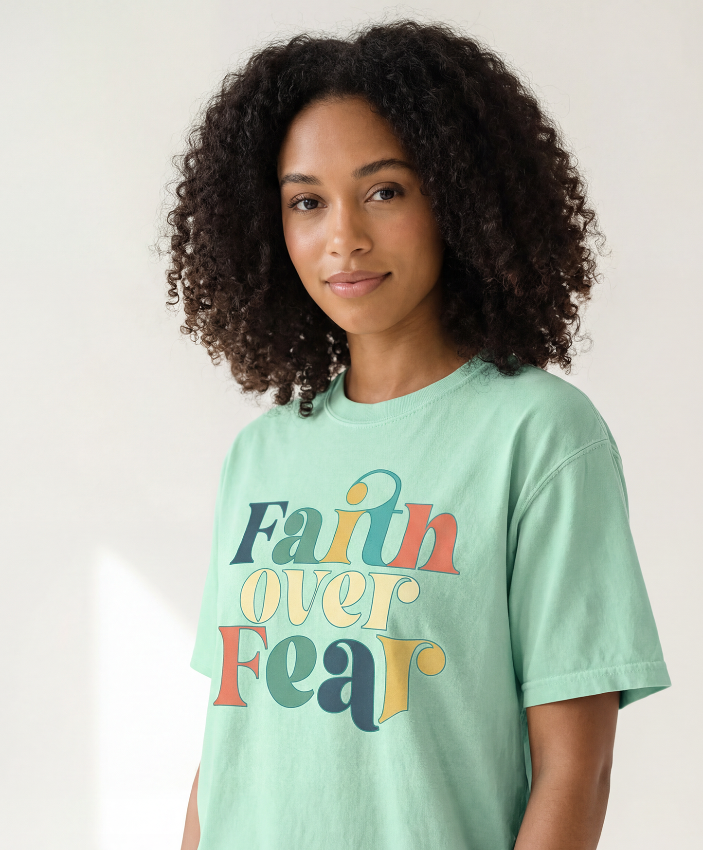 FAITH OVER FEAR COLORFUL TSHIRT