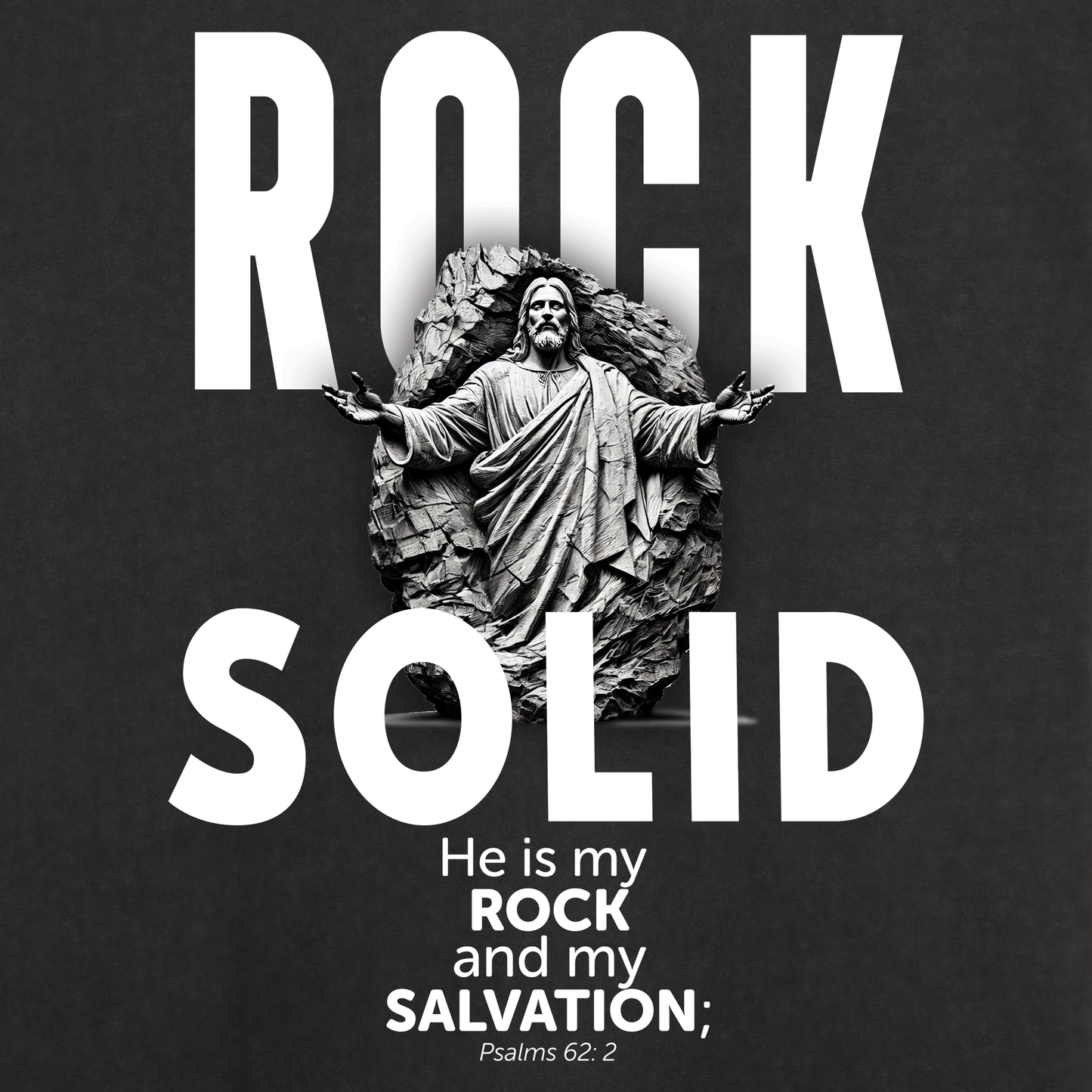 ROCK SOLID Psalm 62:6 Acid Wash Oversize T-Shirt - 250 GSM