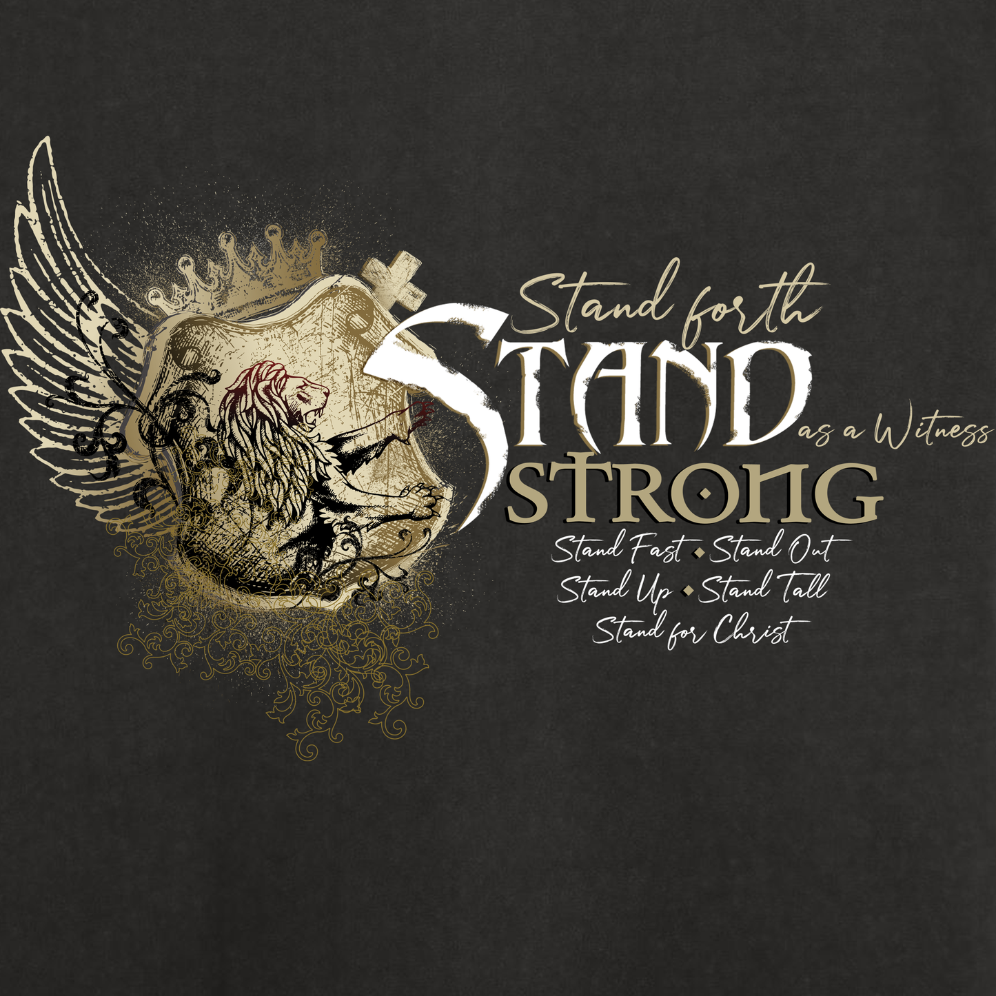 STAND STRONG - STAND FOR CHRIST Enzyme Washed T-Shirt