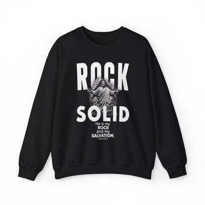 ROCK SOLID -  GOD IS MY ROCK AND MY SALVATION Crewneck Sweatshirt