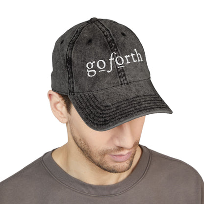 Go Forth Vintage Embroidered Cap – Distressed Baseball Hat