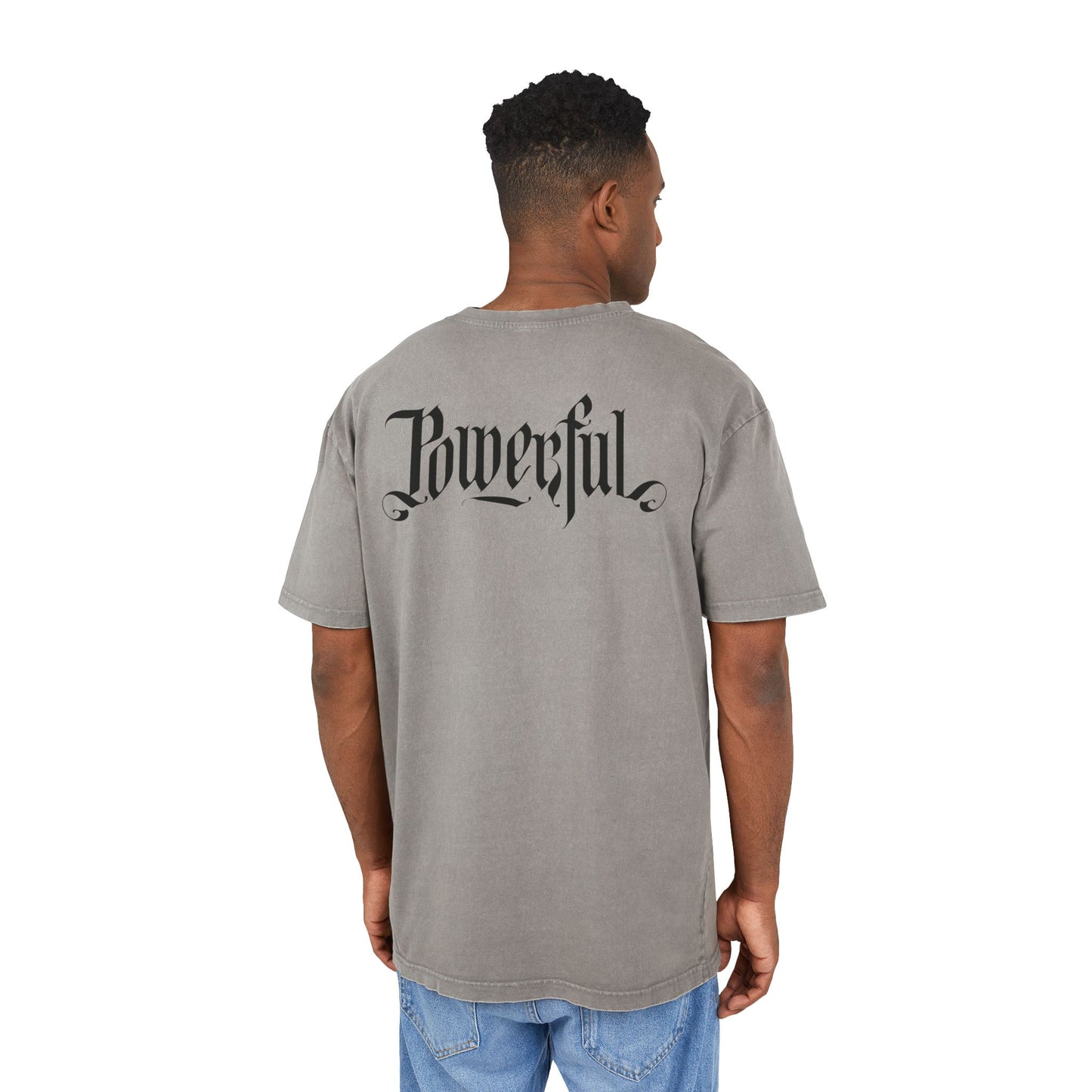 POWERFUL Ovdersized Men's Acid Washed Tee