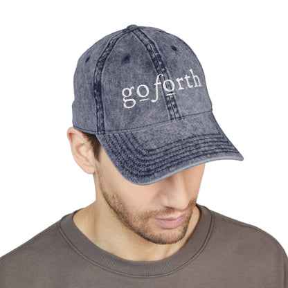 Go Forth Vintage Embroidered Cap – Distressed Baseball Hat