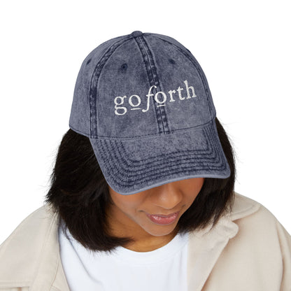 Go Forth Vintage Embroidered Cap – Distressed Baseball Hat