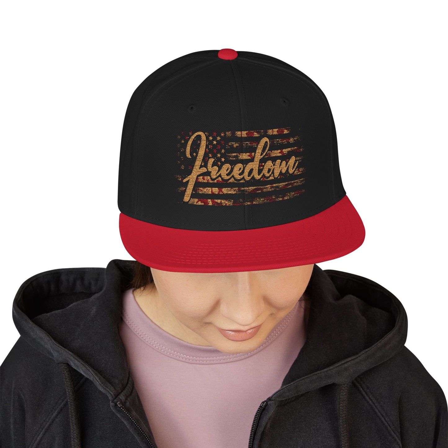 FREEDOM W/ CAMO FLAG Embroidered Snapback hat