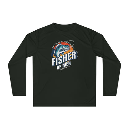 FISHER OF MEN Long Sleeve Shirt, Fishing Gift, Outdoor Apparel, Unisex Performance Tee, Angler Shirt, Gift for Dad, Fishing Enthusiast
