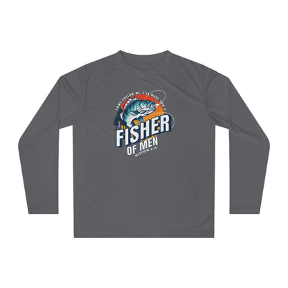 FISHER OF MEN Long Sleeve Shirt, Fishing Gift, Outdoor Apparel, Unisex Performance Tee, Angler Shirt, Gift for Dad, Fishing Enthusiast