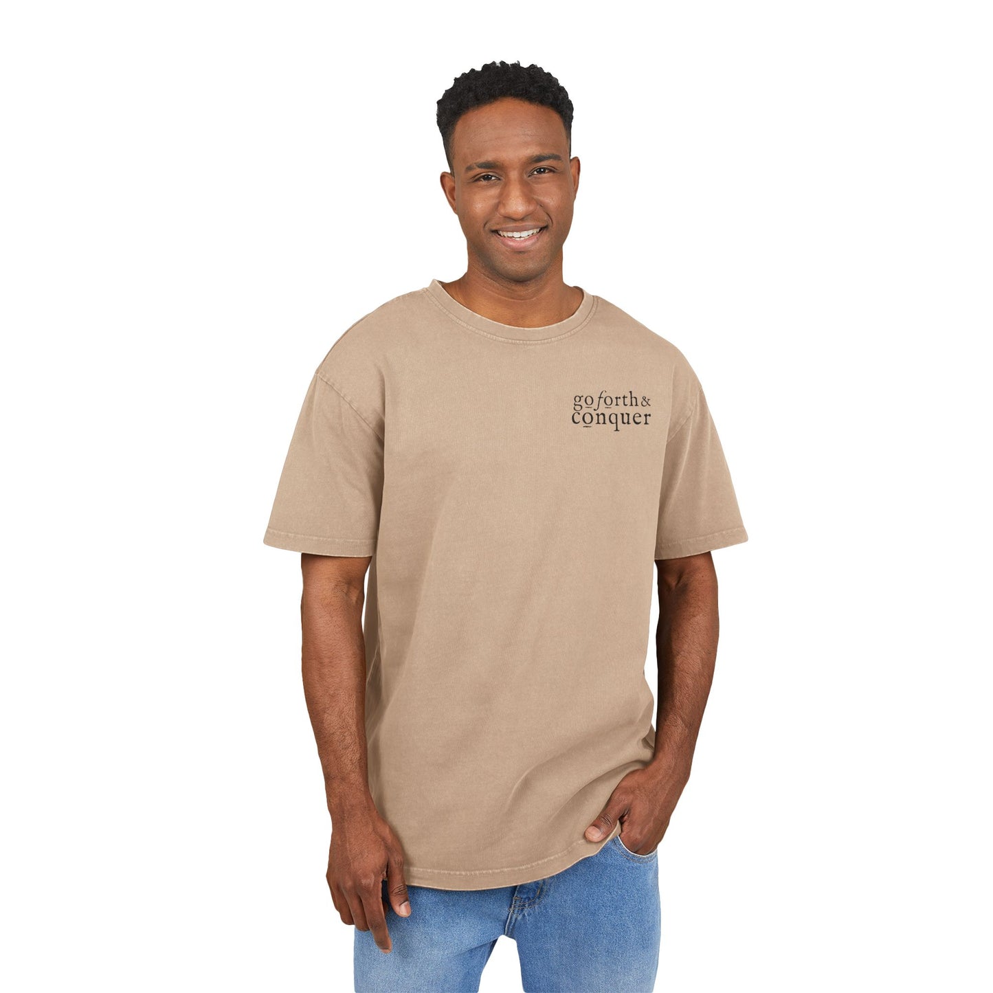 INVINCIBLE Men's Acid Washed Heavy Oversize Tee