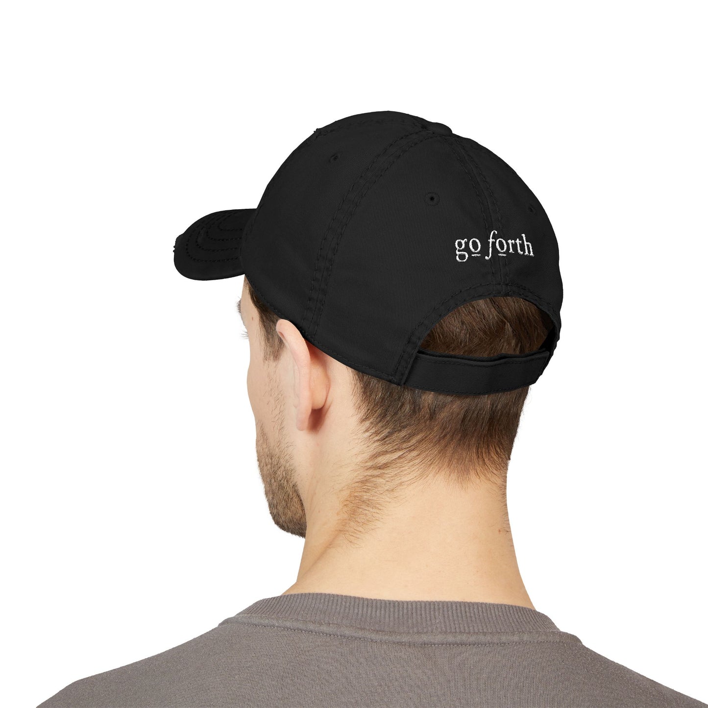 Forged Embroidered Distressed Dad Hat – Rustic Hammer Logo Cap
