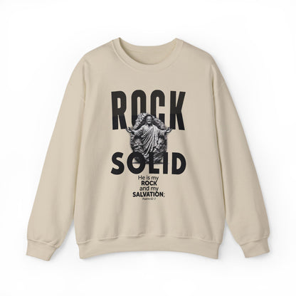 ROCK SOLID -  GOD IS MY ROCK AND MY SALVATION Crewneck Sweatshirt
