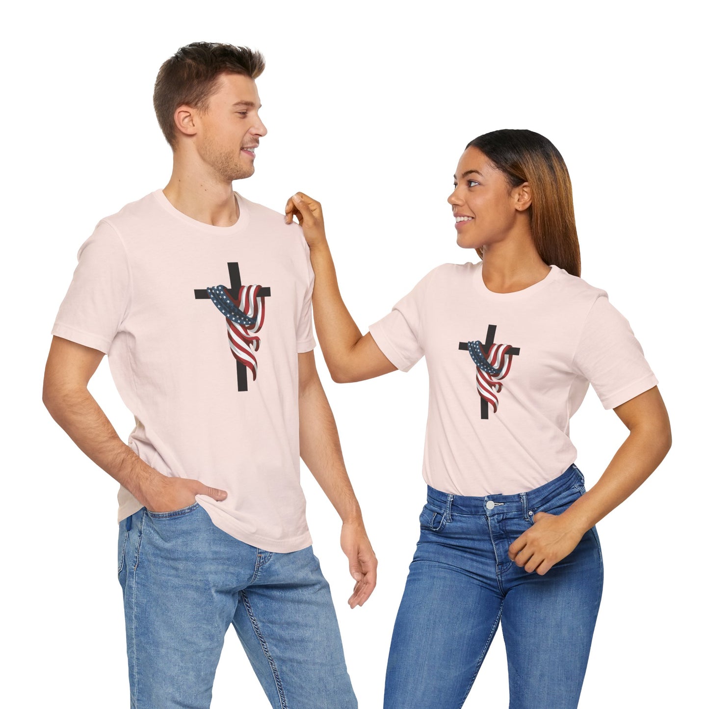 Patriotic Cross Unisex Tee Shirt