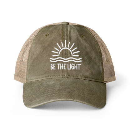 BE THE LIGHT Embroidered Trucker Hat