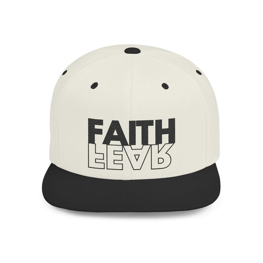FAITH OVER FEAR Faith-Inspired Flat Bill Snapback Hat,