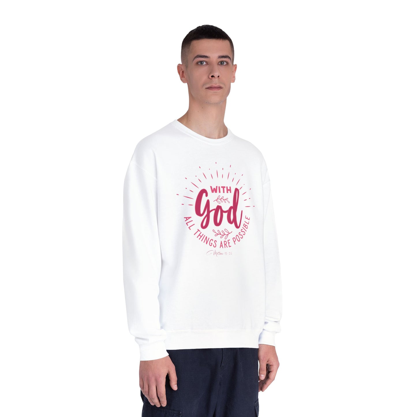 WITH GOD ALL THINGS ARE POSSIBLE Unisex Crewneck Sweatshirt