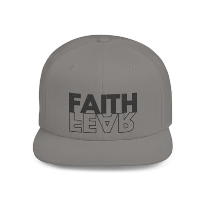 FAITH OVER FEAR Faith-Inspired Flat Bill Snapback Hat,