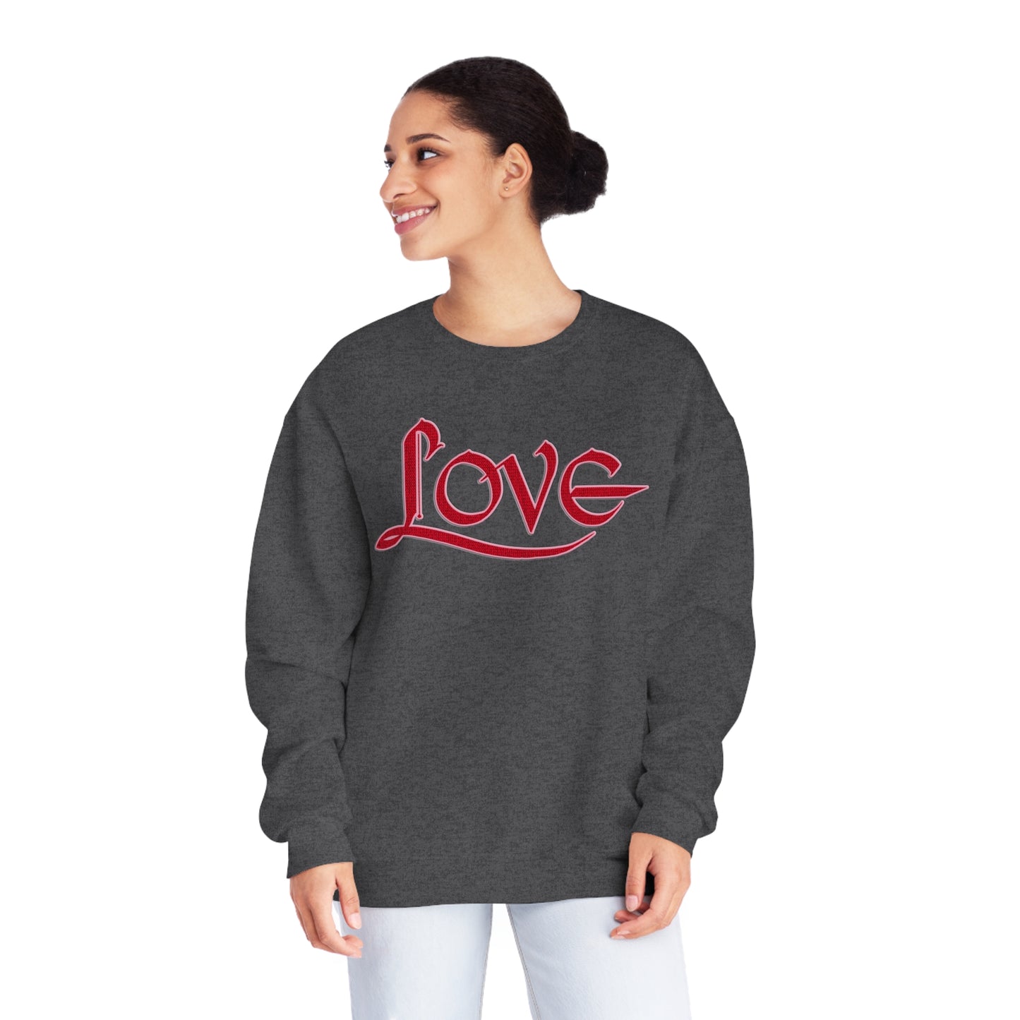 LOVE SWEATSHIRT RED/PINK Unisex NuBlend® Crewneck Sweatshirt