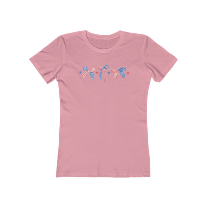 USA PATRIOTIC BOWS  Tee for Women