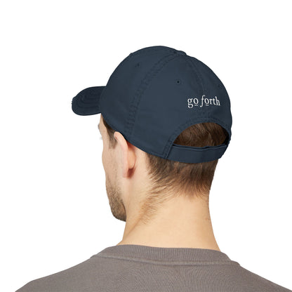 Forged Embroidered Distressed Dad Hat – Rustic Hammer Logo Cap