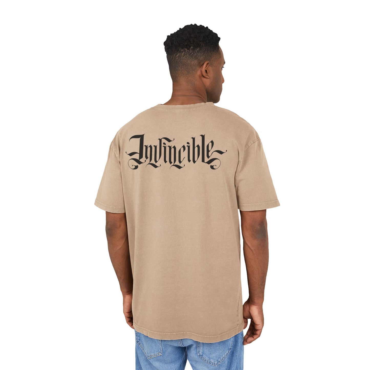 INVINCIBLE Men's Acid Washed Heavy Oversize Tee