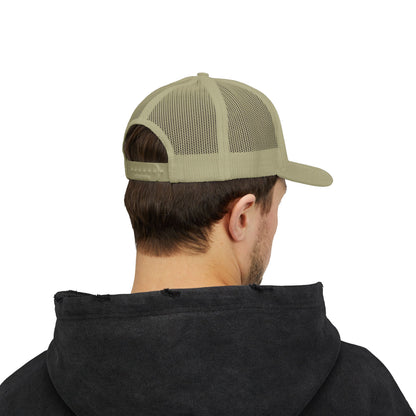 PAID IN FULL Snapback Trucker Cap - WHITE EMBROIDERY