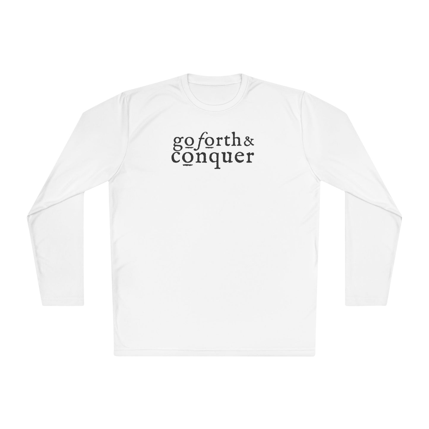 GO FORTH AND CONQUER HORIZ STACKED Unisex Lightweight Long Sleeve Tee