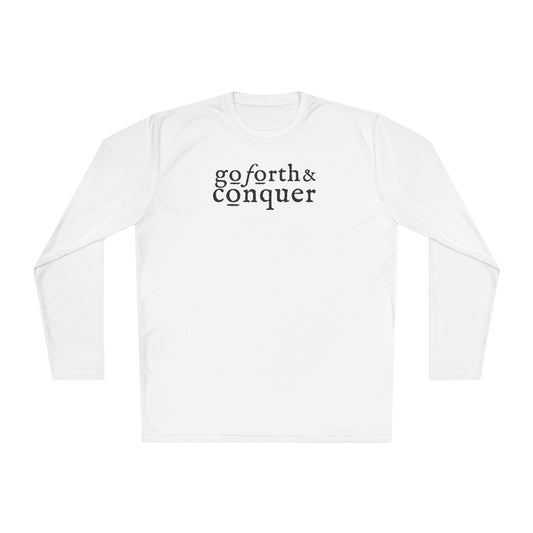 GO FORTH AND CONQUER HORIZ STACKED Unisex Lightweight Long Sleeve Tee