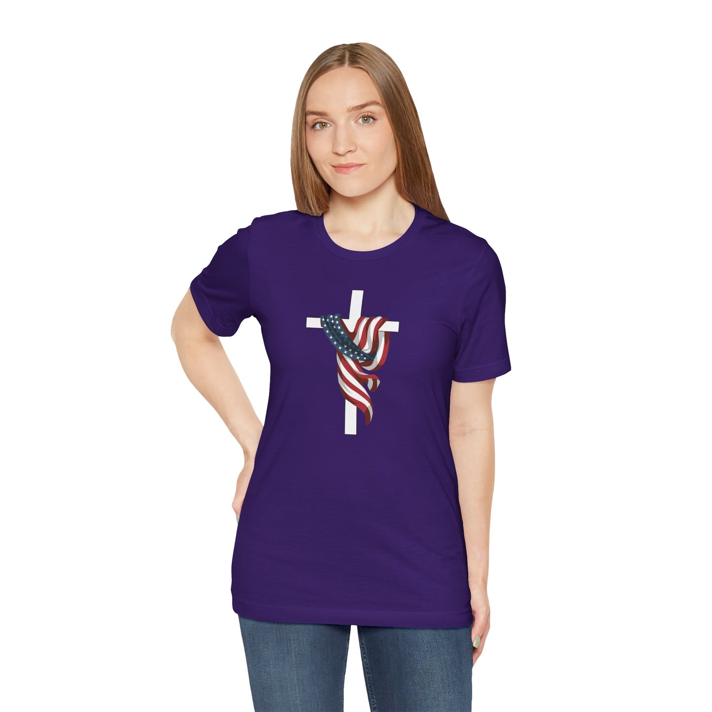 Patriotic Cross Unisex Tee Shirt
