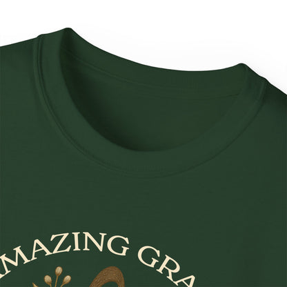 AMAZING GRACE HOW SWEET THE SOUND Floral Gratitude Tee, Inspirational Cotton Shirt for Everyday Wear, Grateful, Blessed, Gift Idea for Friends, Spring Fashion