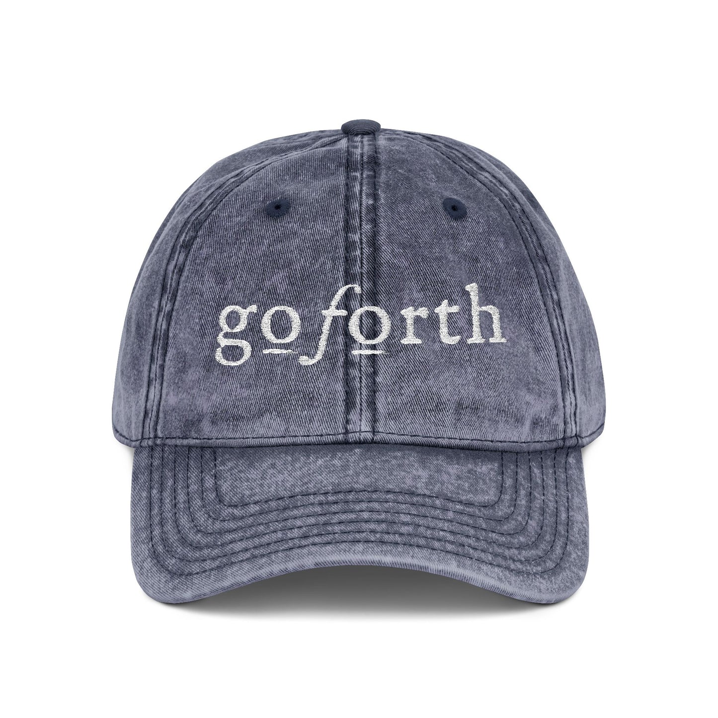 Go Forth Vintage Embroidered Cap – Distressed Baseball Hat