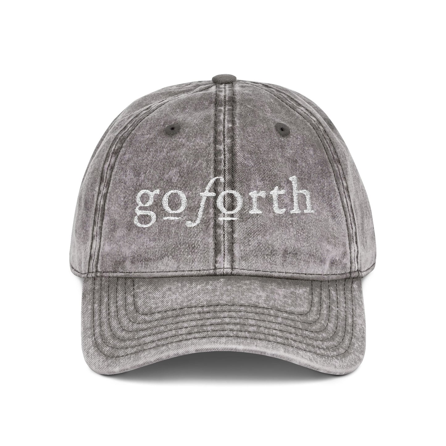 Go Forth Vintage Embroidered Cap – Distressed Baseball Hat