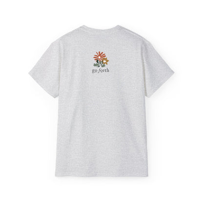 GRATEFUL BLESSED Floral Gratitude Tee, Inspirational Cotton Shirt for Everyday Wear, Grateful, Blessed, Gift Idea for Friends, Spring Fashion