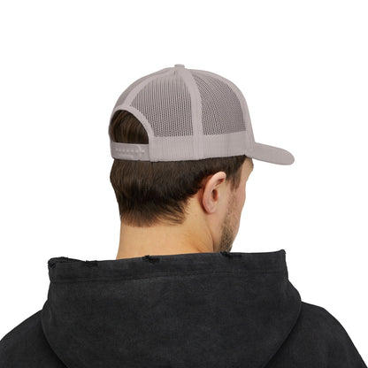 PAID IN FULL Snapback Trucker Cap - WHITE EMBROIDERY