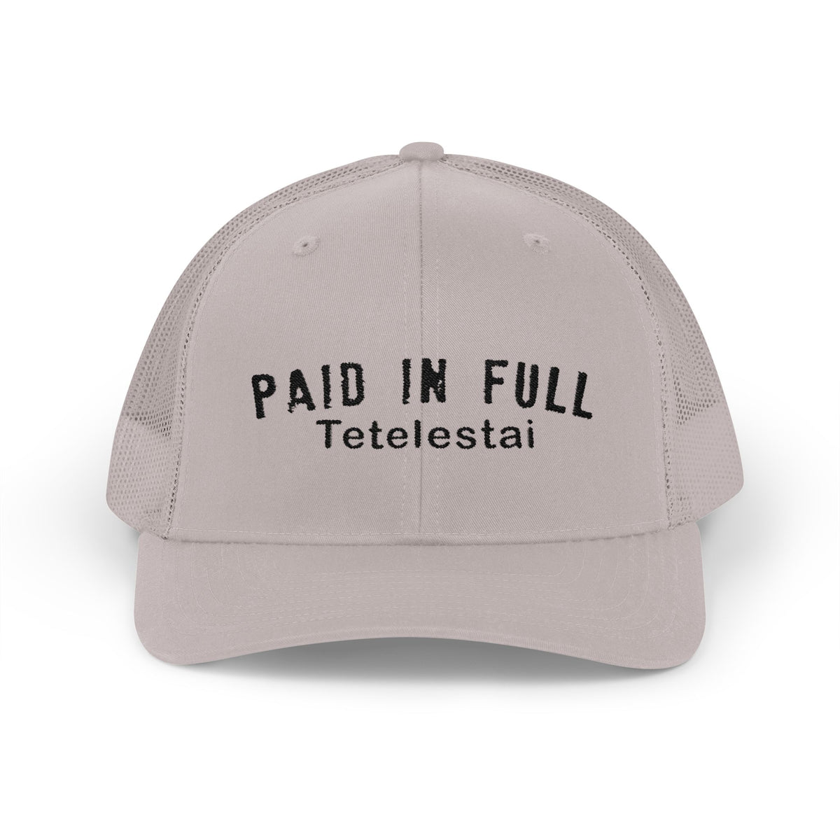 PAID IN FULL Snapback Trucker Cap - WHITE EMBROIDERY