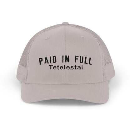PAID IN FULL Snapback Trucker Cap - WHITE EMBROIDERY