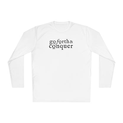 GO FORTH AND CONQUER HORIZ STACKED Unisex Moisture-wicking Lightweight Long Sleeve Tee