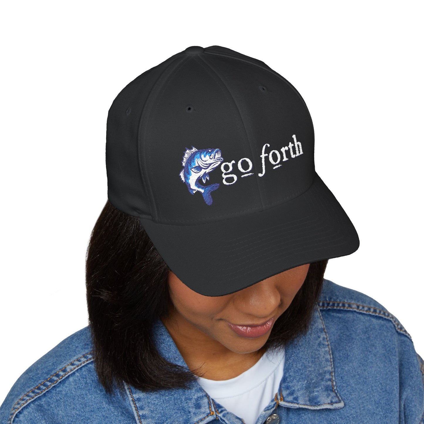 Go Forth, Outdoor Hat, Embroidered Fishing Cap -
