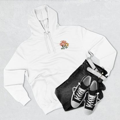 Grateful & Blessed Floral Fleece Hoodie, Cozy Pullover for Fall,
