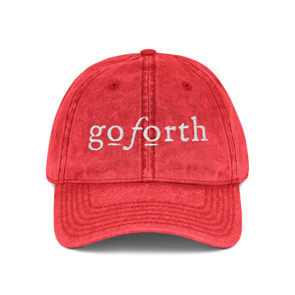 Go Forth Vintage Embroidered Cap – Distressed Baseball Hat