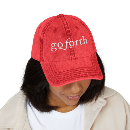 Go Forth Vintage Embroidered Cap – Distressed Baseball Hat