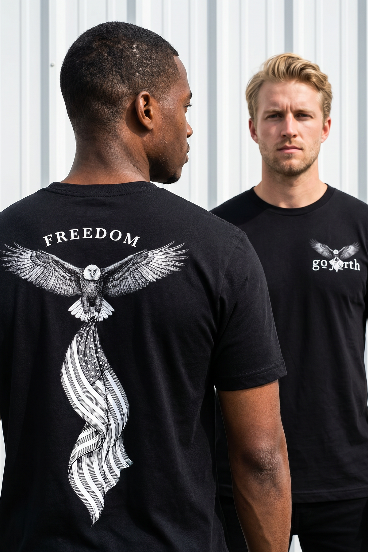 FREEDOM EAGLE CLUTCHING FLAG T-shirt