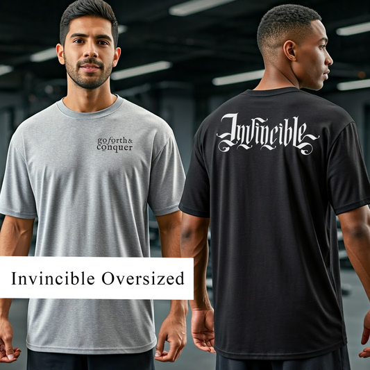 INVINCIBLE Men's Acid Washed Heavy Oversize Tee