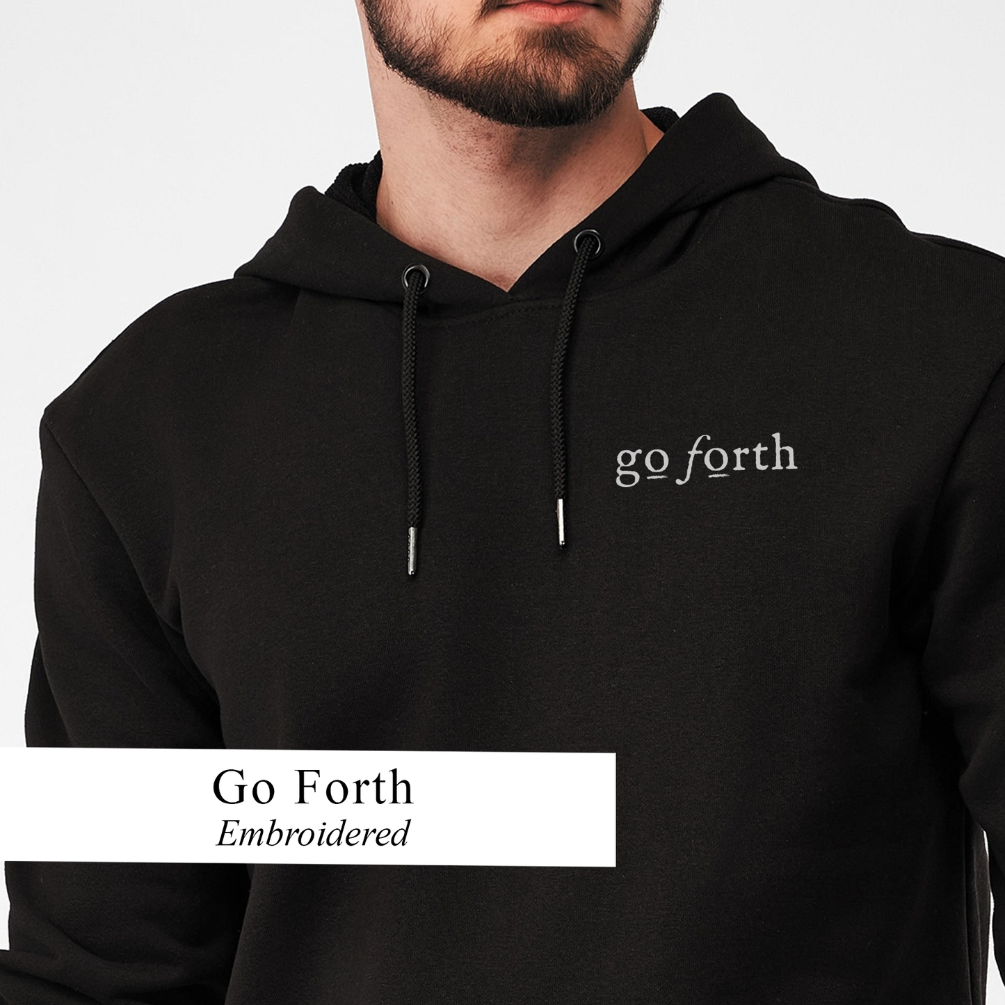 GO FORTH EMBROIDERED DARK Unisex Heavy Hooded Sweatshirt