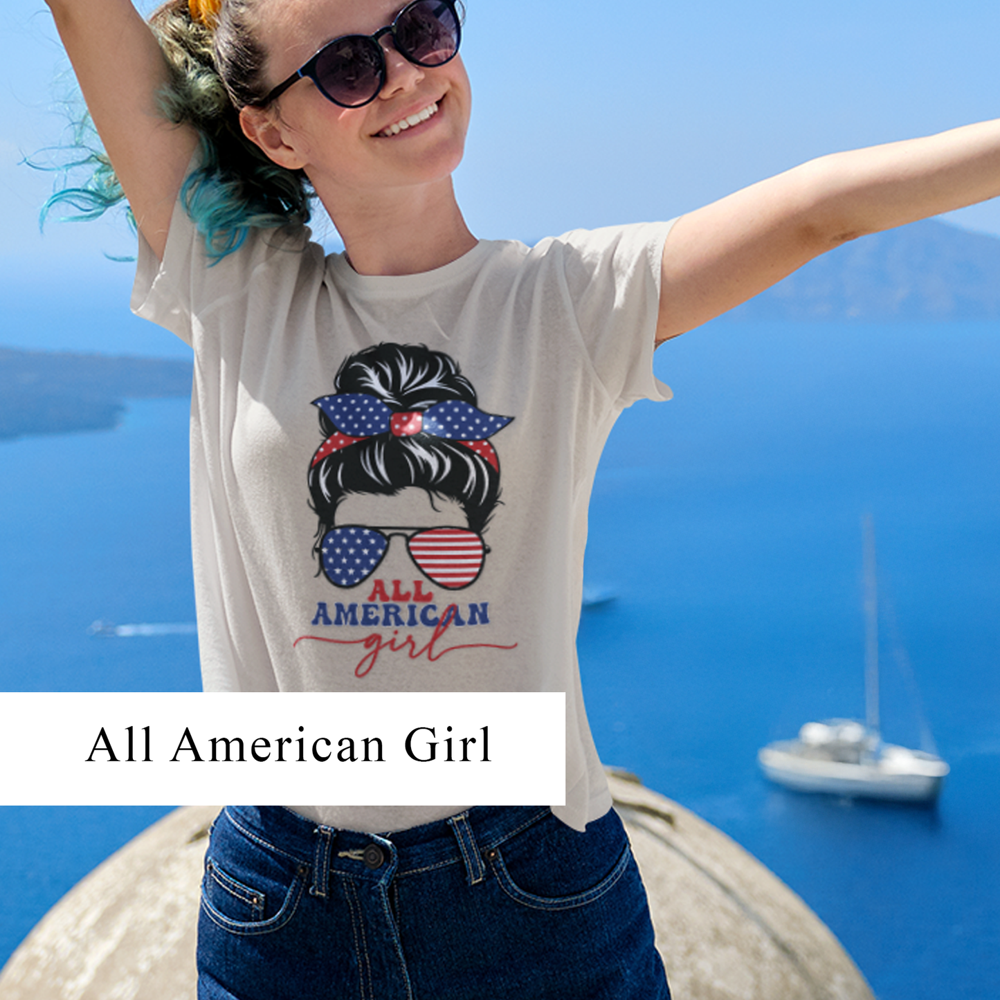 ALL AMERICAN GIRL Unisex CVC Jersey T-shirt