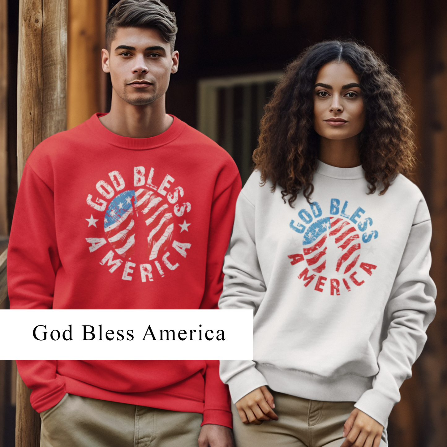 GOD BLESS AMERICA Crewneck Sweatshirt