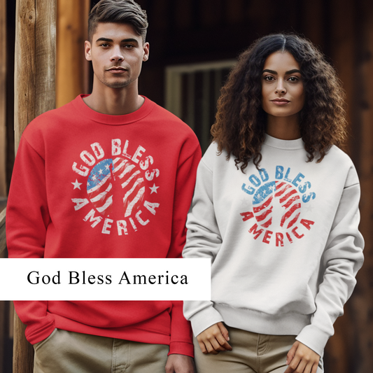 GOD BLESS AMERICA Crewneck Sweatshirt